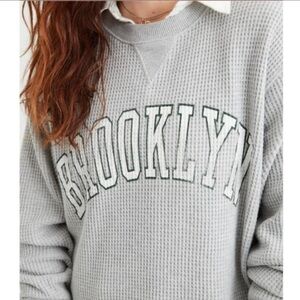 Aerie Brooklyn Waffle Knit Sweatshirt Size Medium
